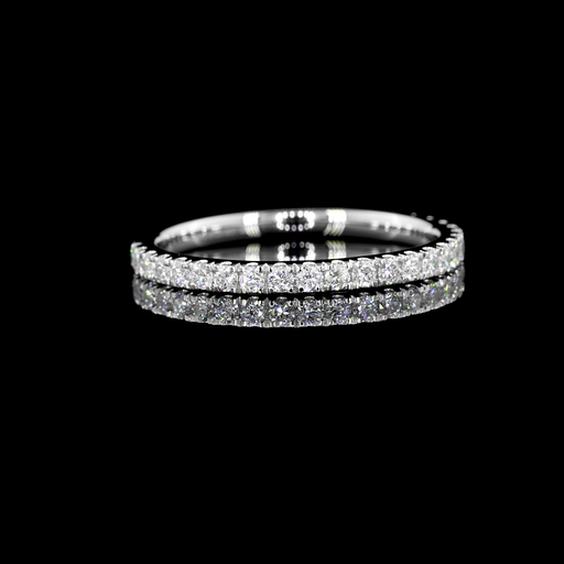 [EB14WHFRD30PM] 0.34 Cts 14k White Gold Round Shape Half Eternity Eternity Band