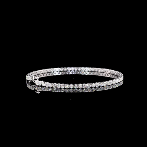 [BC14WTSRD400P] 3.98 Cts 14k White Gold Round Shape Tennis Bracelet