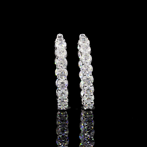 [ER18WHPRD1050P] 10.8 Cts 18k White Gold Round Shape Hoops Earring