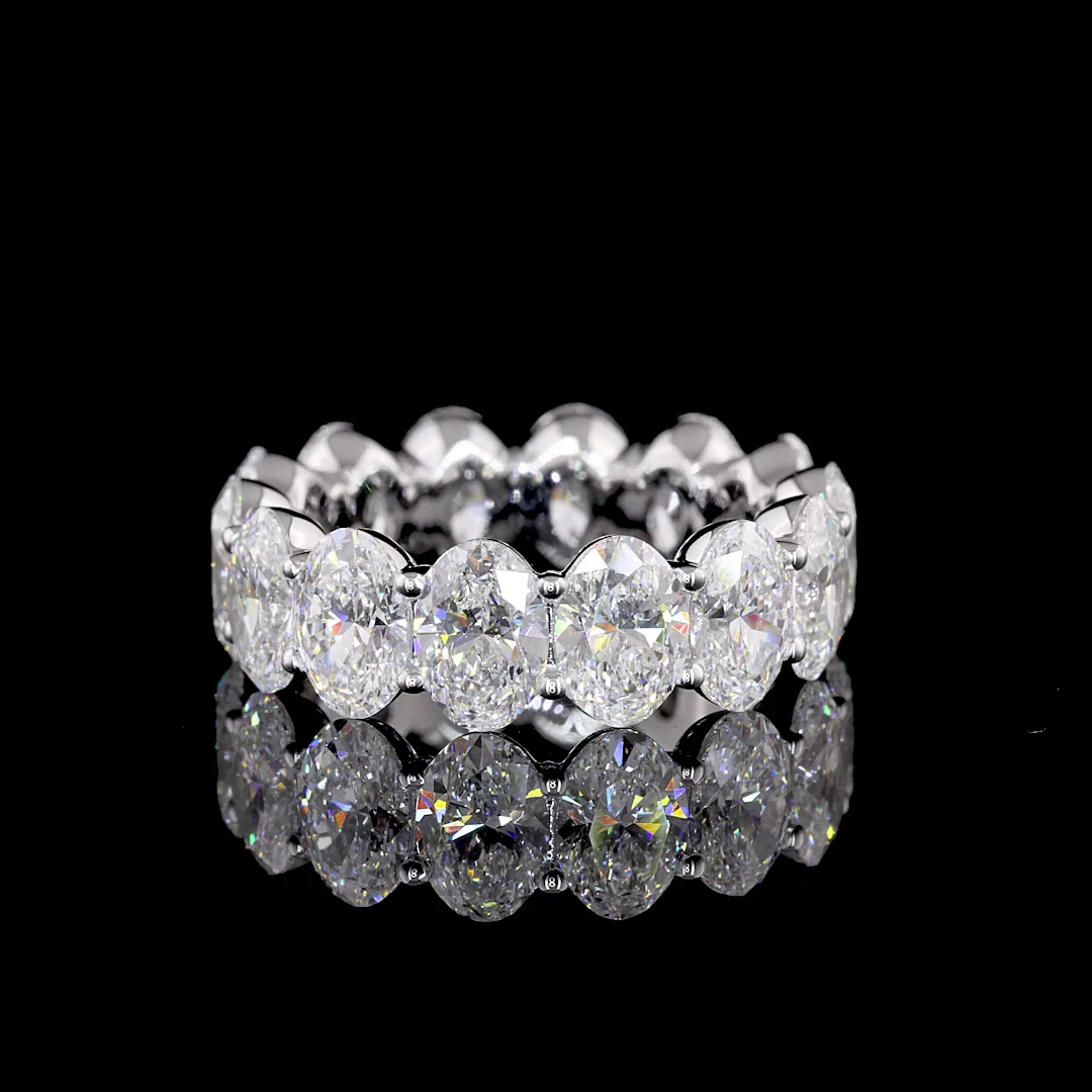 7.84 Cts 14k White Gold Oval Shape Eternity Band Eternity Band