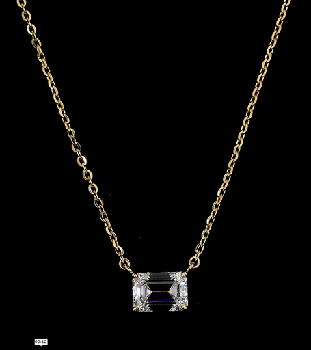 [PD14YSOEM100PNS] 1 Cts 14k Yellow Gold Emerald Shape Solitaire Pendant
