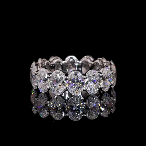 [EB14WOV700PNS] 7.16 Cts 14k White Gold Oval Shape Eternity Band Eternity Band
