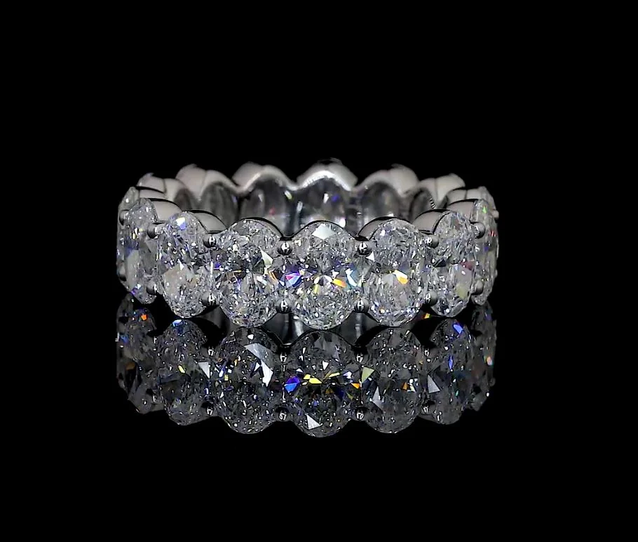 3.87 Cts 14k White Gold Oval Shape Eternity Band Eternity Band