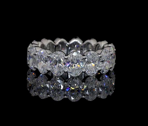 [EB14WOV350PNS] 3.87 Cts 14k White Gold Oval Shape Eternity Band Eternity Band