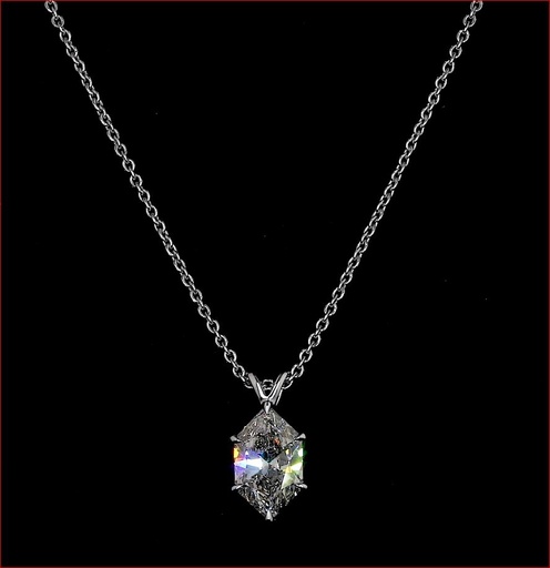 [PD14WSOANMQ200PEW] 2.13 Cts 14k White Gold Antique Marquise Shape Solitaire Pendant