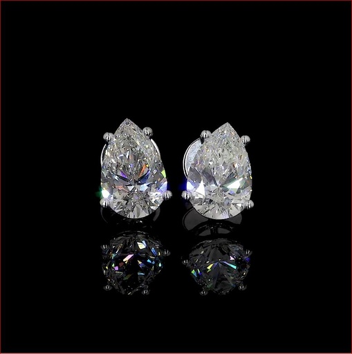 [ER14WSDPS300P] 3.36 Cts 14k White Gold Pear Shape Studs Earring