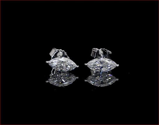 [ER14WSDMQ200P] 1.91 Cts 14k White Gold Marquise Shape Studs Earring