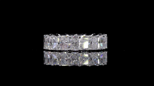 [EB18WRAD850PNS] 8.46 Cts 18k White Gold Radiant Shape Eternity Band Eternity Band