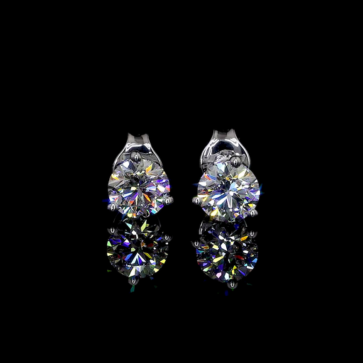 [ER18WMTRD50P] 0.5 Cts 18k White Gold Round Shape Martini Earring