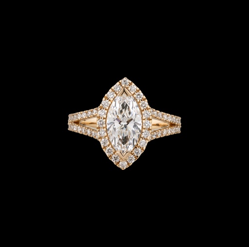 [RG14YSSMQ350PNS] 3.81 Cts 14k Yellow Gold Marquise Shape Split Shank Ring