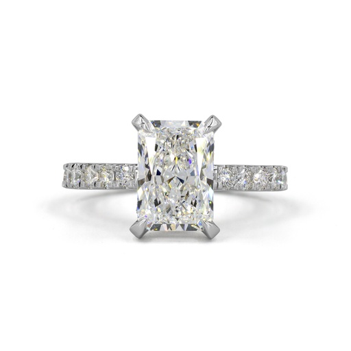 [RG14WHHRAD175PNS] 1.86 Cts 14k White Gold Radiant Shape Hidden Halo Ring