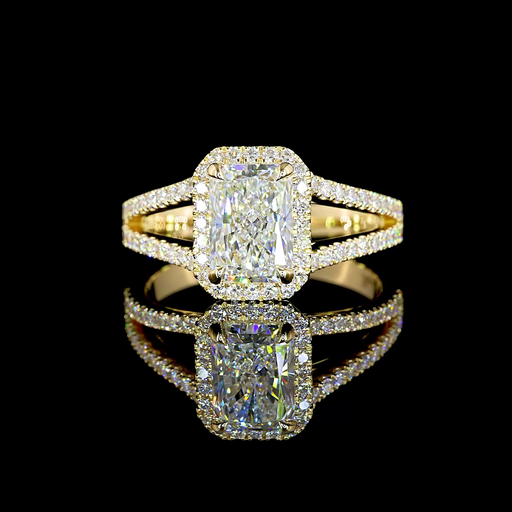 [RG14YSSRAD900PNS] 9.11 Cts 14k Yellow Gold Radiant Shape Split Shank Ring