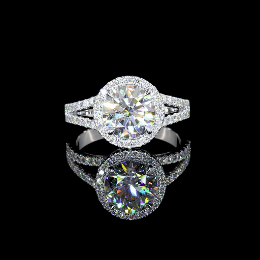 [RG14WSSRD800P] 8.07 Cts 14k White Gold Round Shape Split Shank Ring
