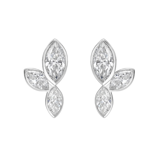 [ER14WSDMQ300B] 3.1 Cts 14k White Gold Marquise Shape Studs Earring