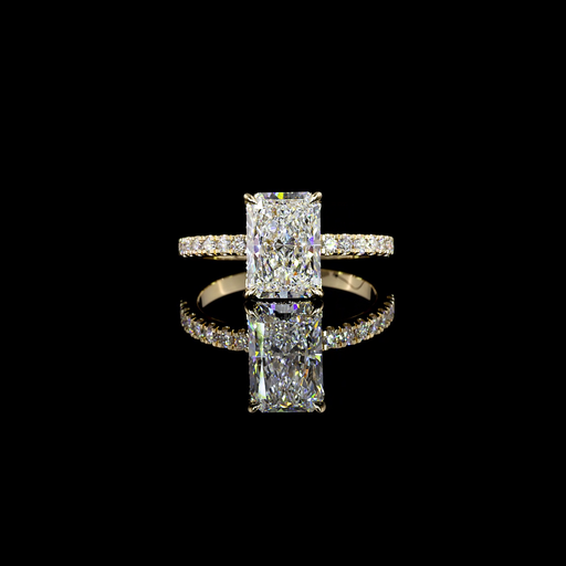 [RG14YHHRAD275PNS] 2.88 Cts 14k Yellow Gold Radiant Shape Hidden Halo Ring