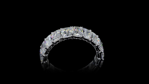 [EB14WRAD800PNS] 8.22 Cts 14k White Gold Radiant Shape Eternity Band Eternity Band