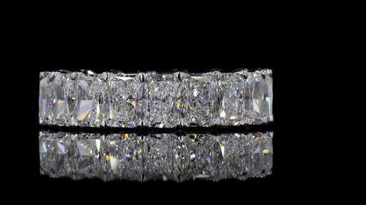 [EB14WRAD450PNS] 4.49 Cts 14k White Gold Radiant Shape Eternity Band Eternity Band