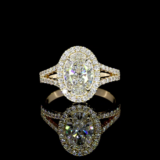 [RG14YSSOV150PNS] 1.44 Cts 14k Yellow Gold Oval Shape Split Shank Ring