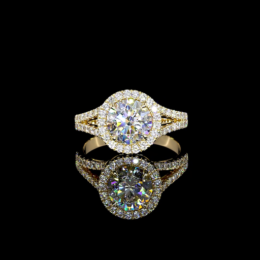 [RG14YSSRD500P] 4.96 Cts 14k Yellow Gold Round Shape Split Shank Ring