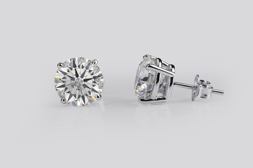 [ER14WMTRD1000P] 10.1 Cts 14k White Gold Round Shape Martini Earring
