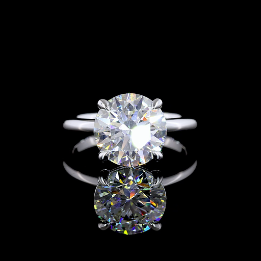 [RG14WSSRD200P] 2.01 Cts 14k White Gold Round Shape Split Shank Ring