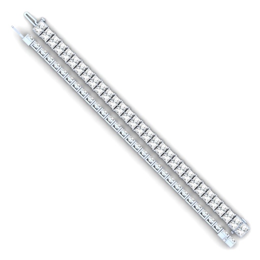 [BC14WTSRAD500PNS] 5.04 Cts 14k White Gold Radiant Shape Tennis Bracelet