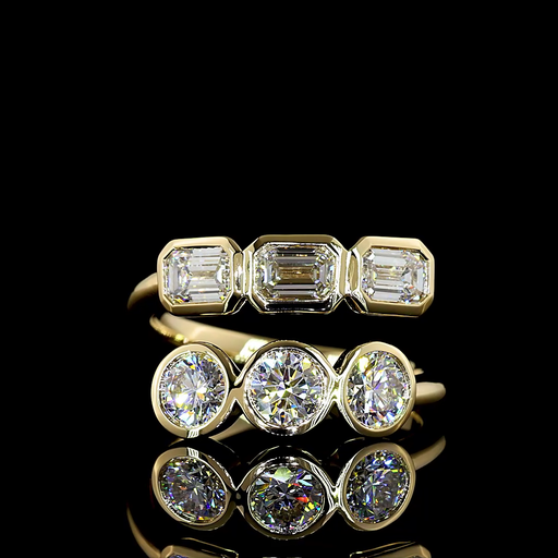 [EB14YSP175BEW] 1.79 Cts 14k Yellow Gold Mix Shape Special Eternity Band