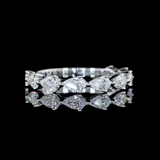 [EB14W3/4PS100PEW] 1.05 Cts 14k White Gold Pear Shape 3/4 Band Eternity Band