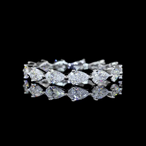 [EB14WPS100PEW] 1.44 Cts 14k White Gold Pear Shape Eternity Band Eternity Band