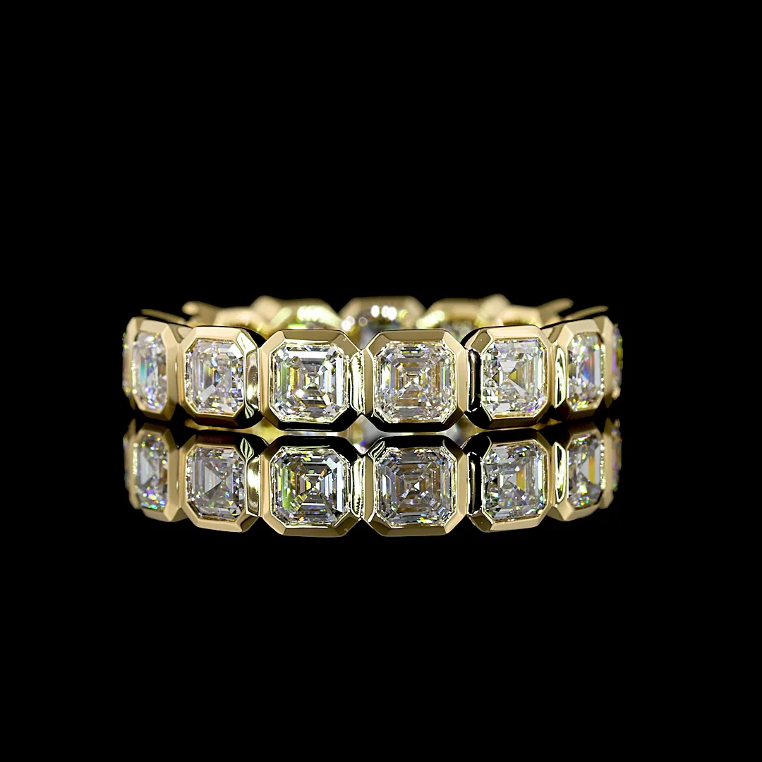 2.43 Cts 14k Yellow Gold Asscher Shape Eternity Band Eternity Band