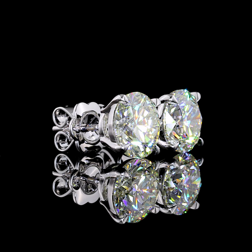 [ER14WSDRD450P] 4.7 Cts 14k White Gold Round Shape Studs Earring