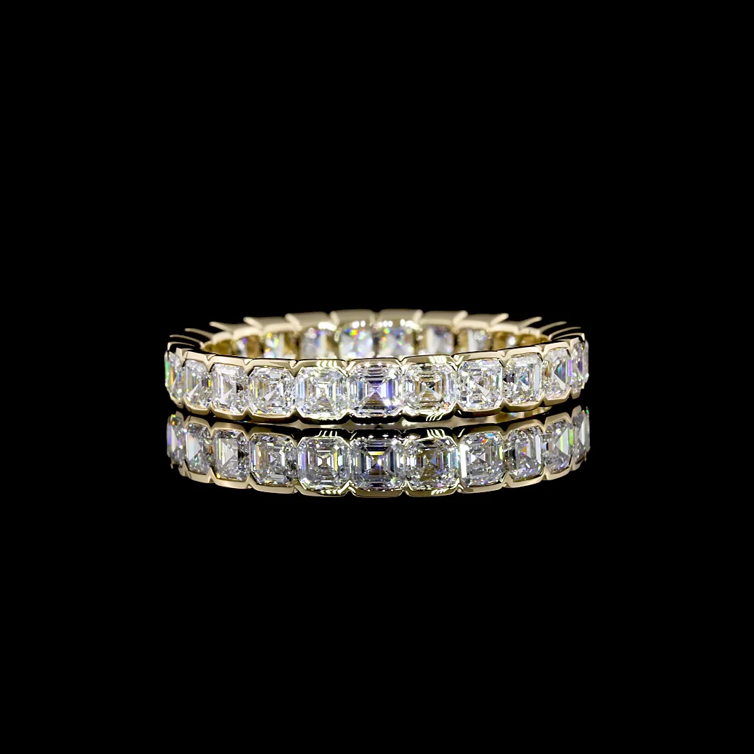 2.13 Cts 14k Yellow Gold Asscher Shape Eternity Band Eternity Band