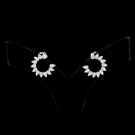 [ER14WSPPS275PIN] 2.75 Cts 14k White Gold Pear Shape Special Earring