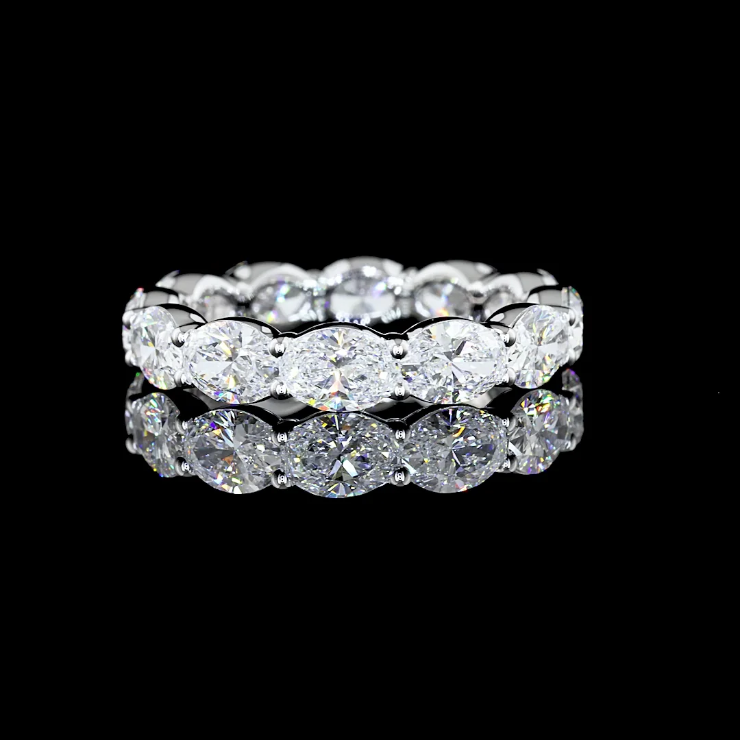 3.65 Cts 14k White Gold Oval Shape Eternity Band Eternity Band