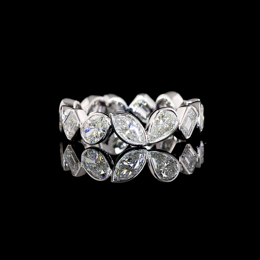 [EB14W275BIN] 2.78 Cts 14k White Gold Mix Shape Eternity Band Eternity Band