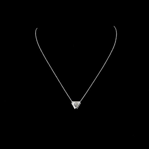 [PD14WSOTRI200B] 2.05 Cts 14k White Gold Triangle Shape Solitaire Pendant