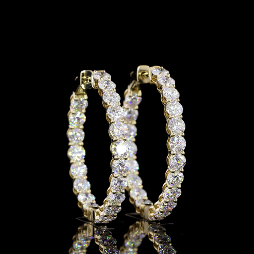 [ER14YHPRD400P] 4.26 Cts 14k Yellow Gold Round Shape Hoops Earring