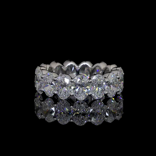 [EB14WOV550PNS] 5.47 Cts 14k White Gold Oval Shape Eternity Band Eternity Band