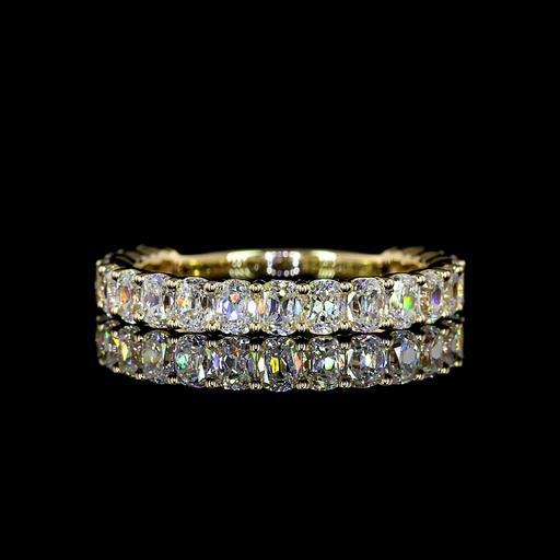 [EB14Y45750ANCU150P] 1.54 Cts 14k Yellow Gold Antique Cushion Shape 3/4 Band Eternity Band