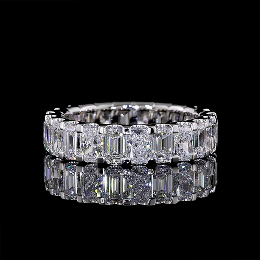 [EB14W350UPNS] 3.69 Cts 14k White Gold Mix Shape Eternity Band Eternity Band
