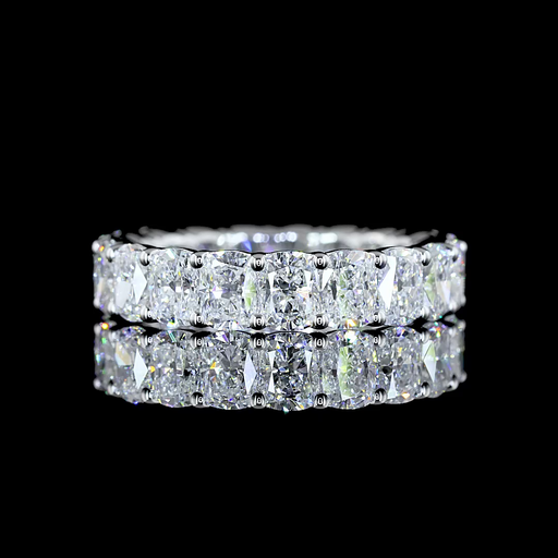 [EB14WBECU350PNS] 3.72 Cts 14k White Gold Cushion Brilliant Shape Eternity Band Eternity Band