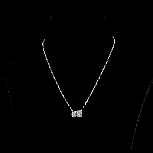 [PD14W200BNS] 2.26 Cts 14k White Gold Mix Shape Pendant Pendant