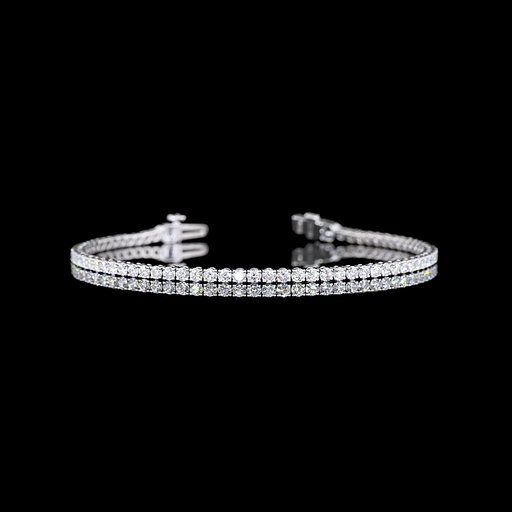 [BC14WTSRD350P] 3.64 Cts 14k White Gold Round Shape Tennis Bracelet