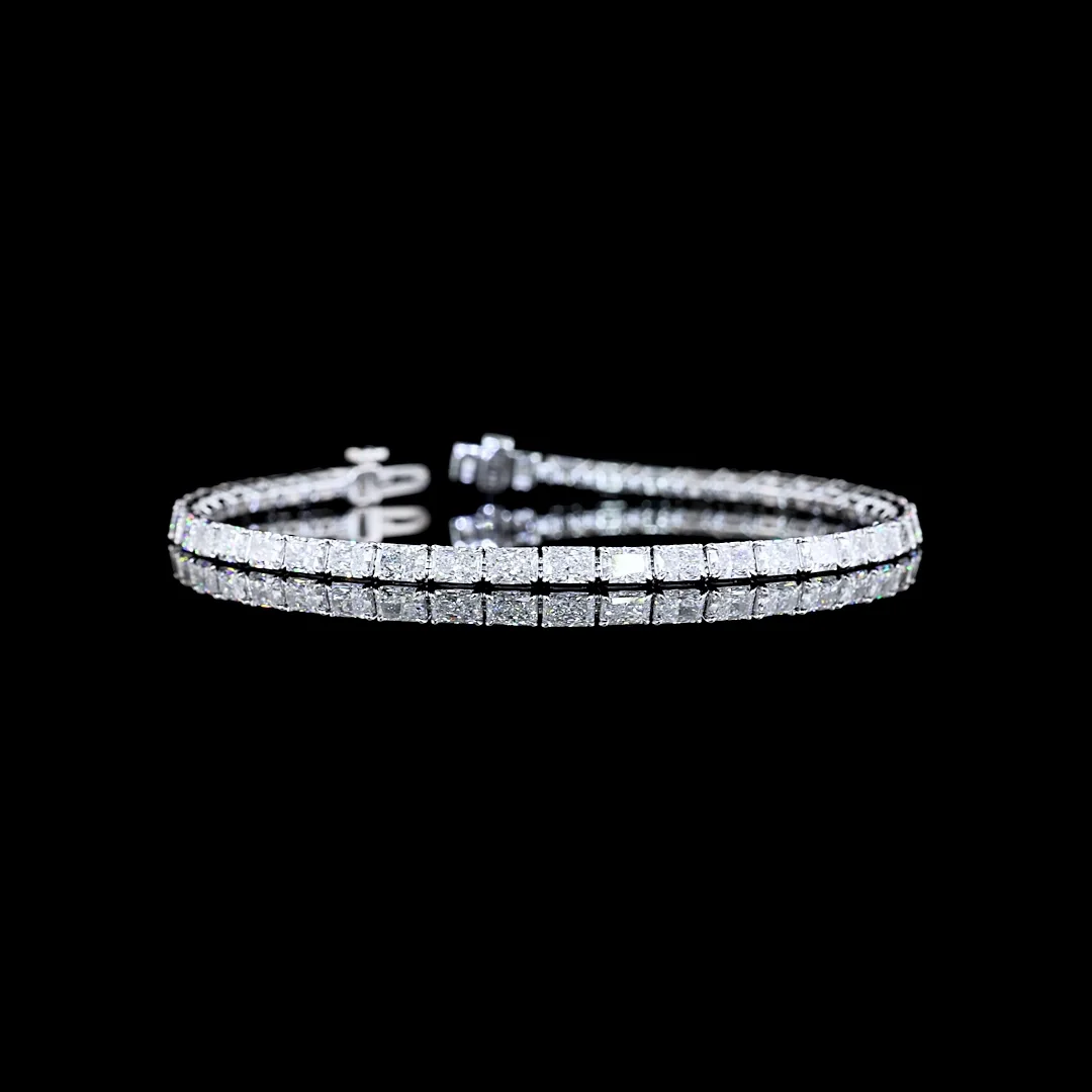 7.52 Cts 14k White Gold Radiant Shape Tennis Bracelet