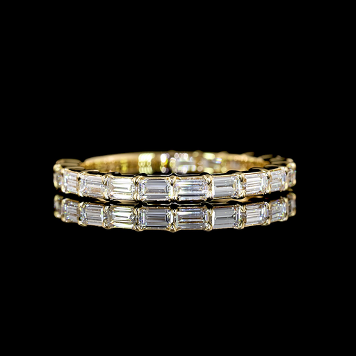 [EB18Y3/4BAG100PEW] 0.92 Cts 18k Yellow Gold Baguette Shape 3/4 Band Eternity Band