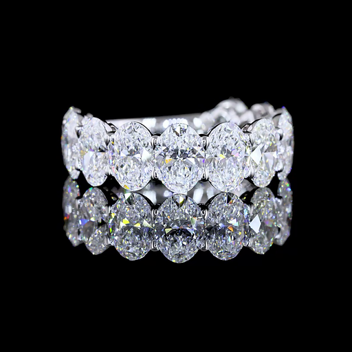 [EBP3/4OV550PNS] 5.77 Cts Platinum Oval Shape 3/4 Band Eternity Band