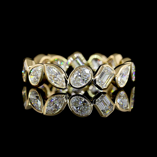 [EB14Y200BIN] 2.11 Cts 14k Yellow Gold Mix Shape Eternity Band Eternity Band