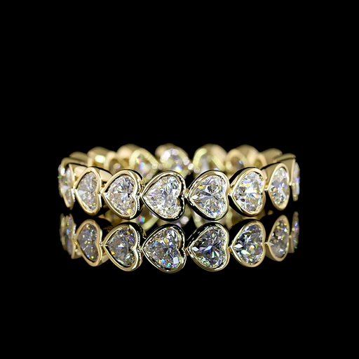 [EB14YHS250BEW] 2.53 Cts 14k Yellow Gold Heart Shape Eternity Band Eternity Band