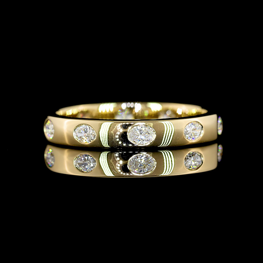 [EB14YOV50FEW] 0.55 Cts 14k Yellow Gold Oval Shape Eternity Band Eternity Band