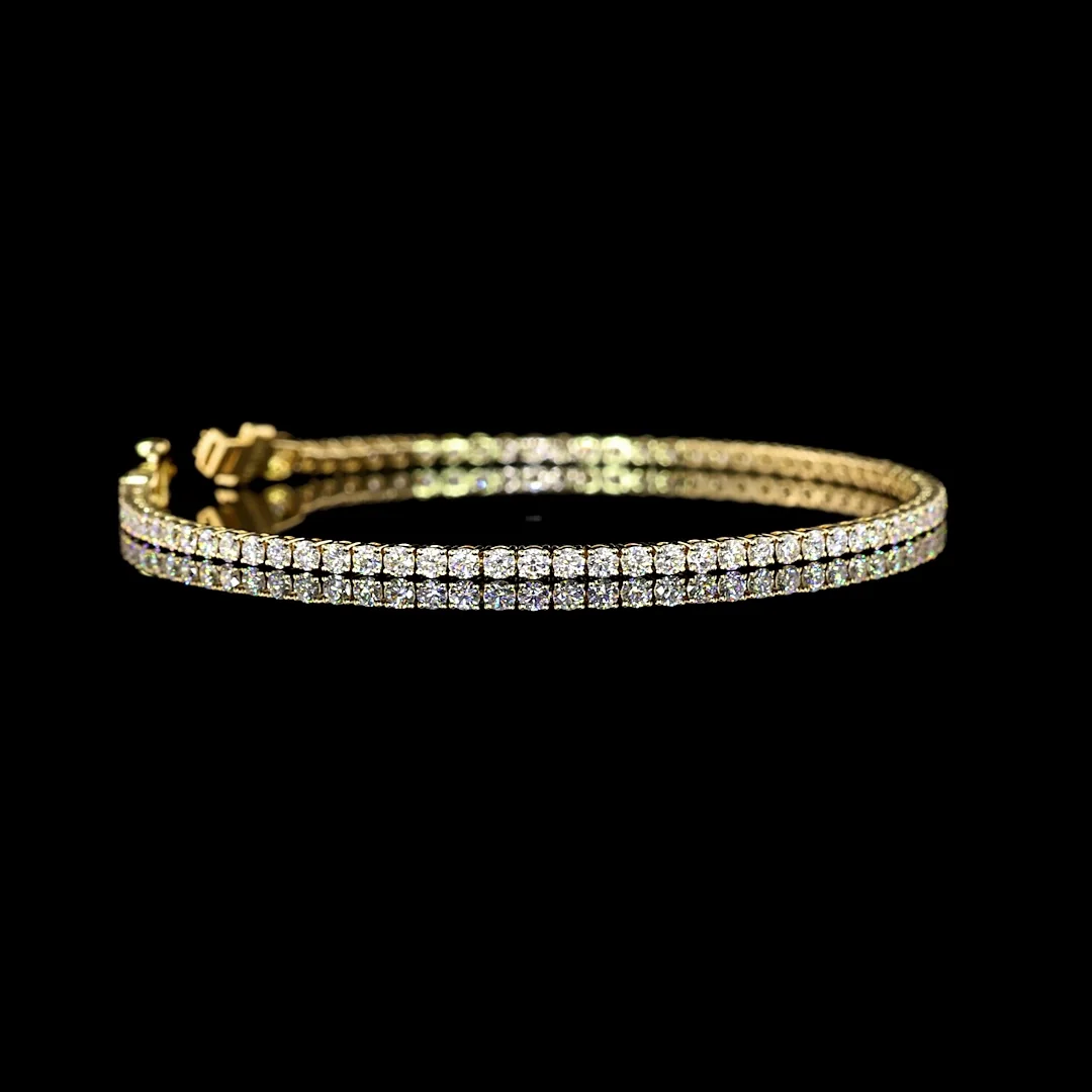 2.74 Cts 14k Yellow Gold Round Shape Tennis Bracelet